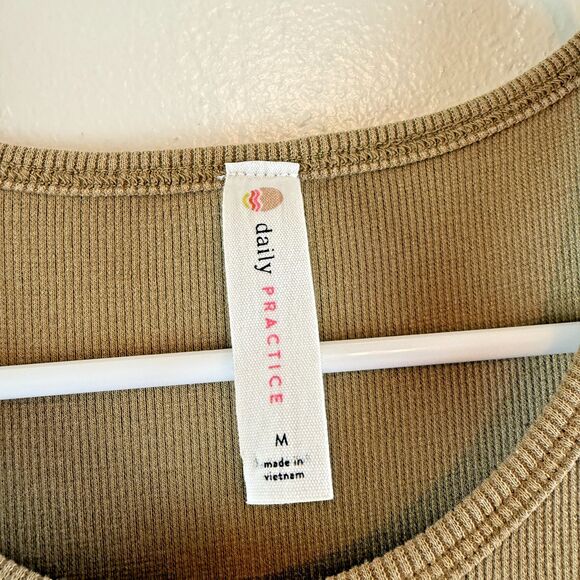 Daily Practice by Anthropologie Be Bold Racerback Twofer Midi Cinch Dress Tan M - Picture 6 of 12